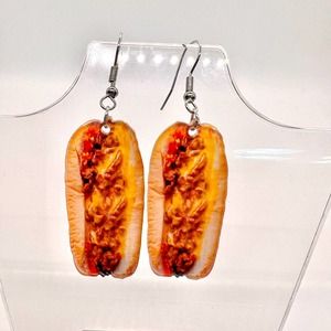 Chili Dog Earrings - Picnic Earrings - Game Day Earrings - Party Earrings